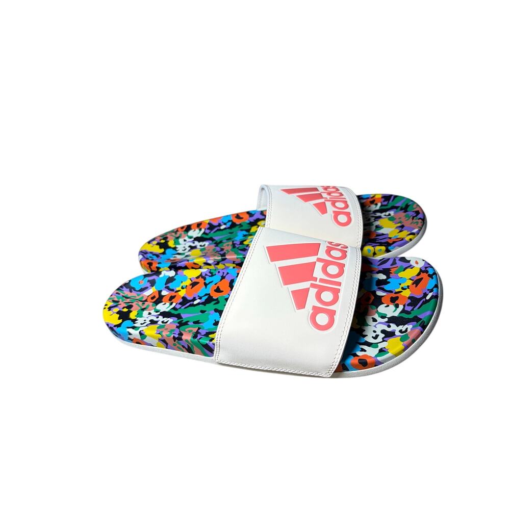 Adidas Adilette Comfort Slides Women's US 11 Sandals Farm Rio Floral NEW HQ7080